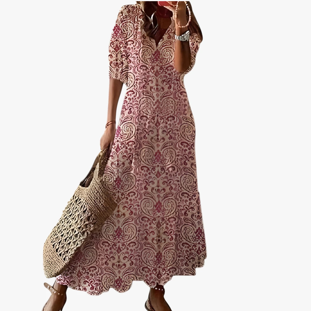 Dame Boheme Maxi Sommerkjole med Frynser