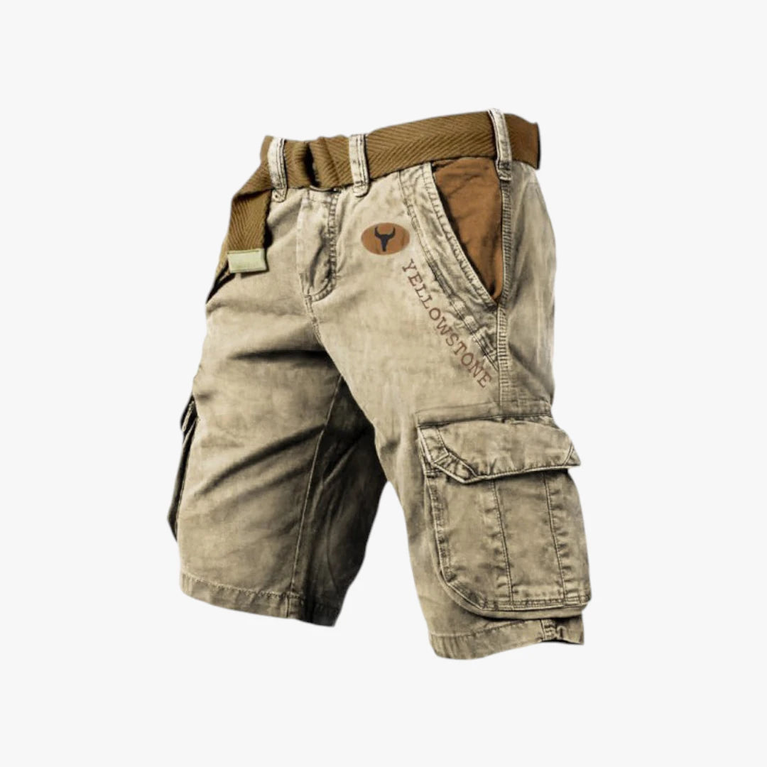 Herre Cargo Shorts med Bælte og Sidelommer