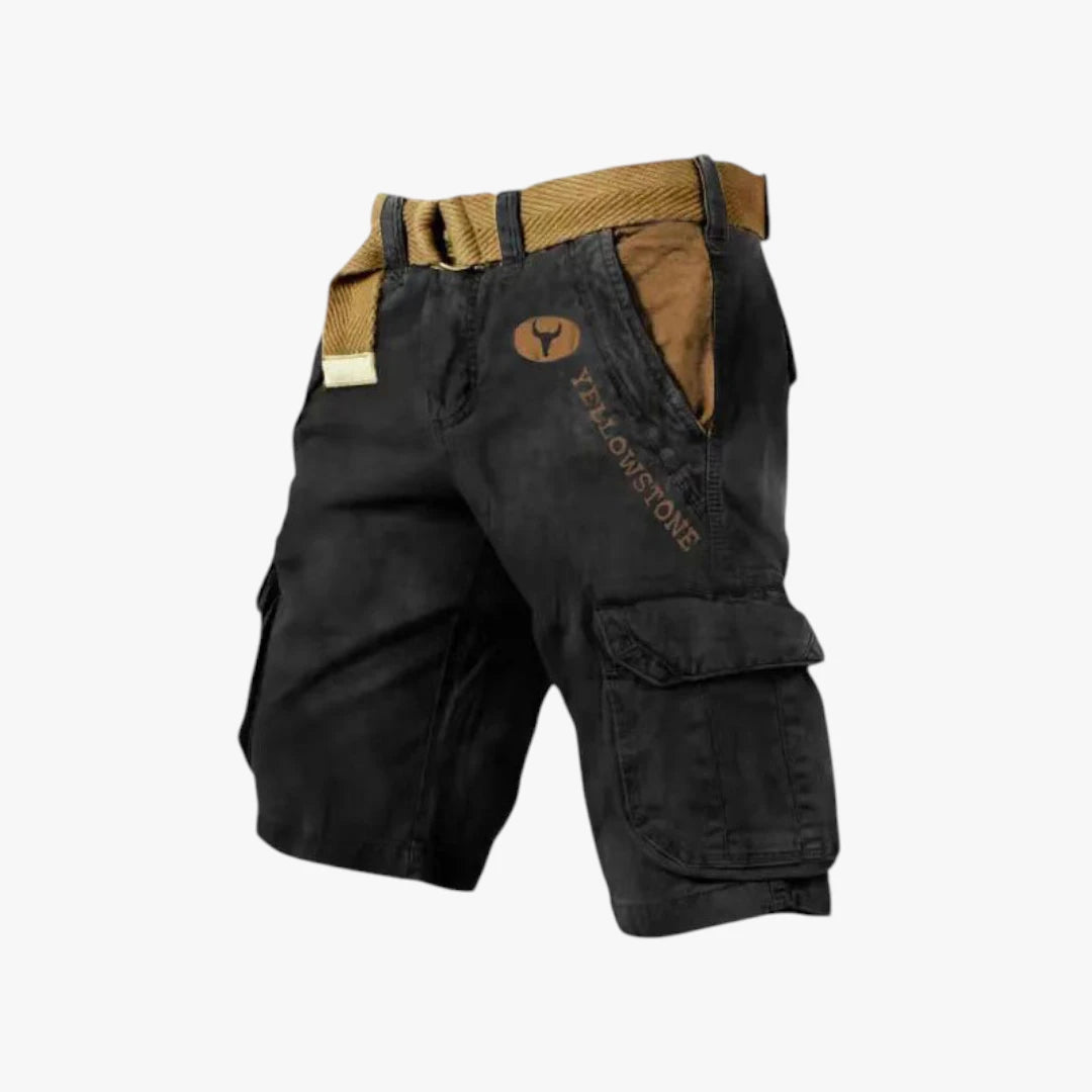 Herre Cargo Shorts med Bælte og Sidelommer