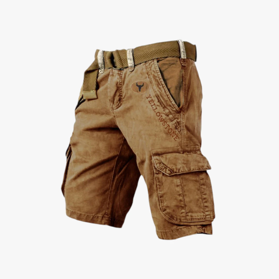 Herre Cargo Shorts med Bælte og Sidelommer