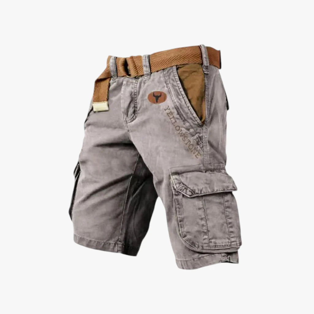 Herre Cargo Shorts med Bælte og Sidelommer
