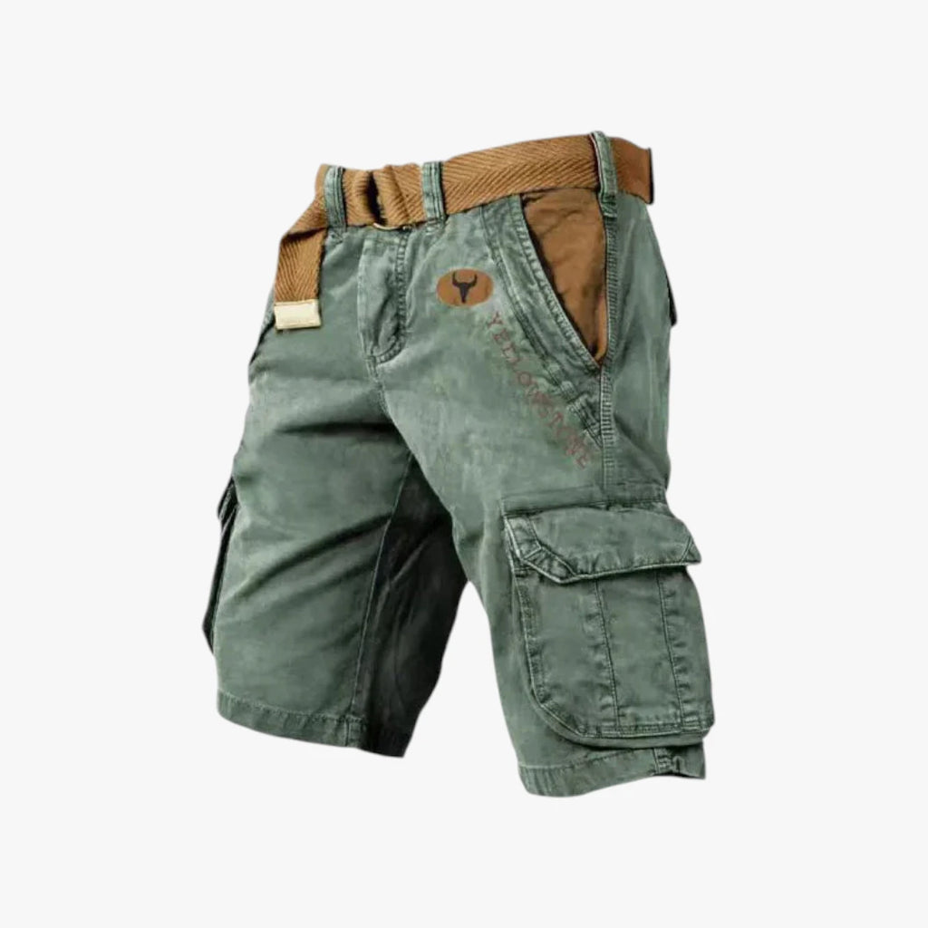 Herre Cargo Shorts med Bælte og Sidelommer