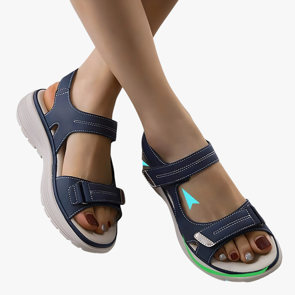 Dame Flade Sunde Vandresandaler med Rem og Velcro